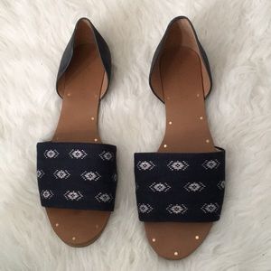 Madewell Thea sandal navy and diamond print